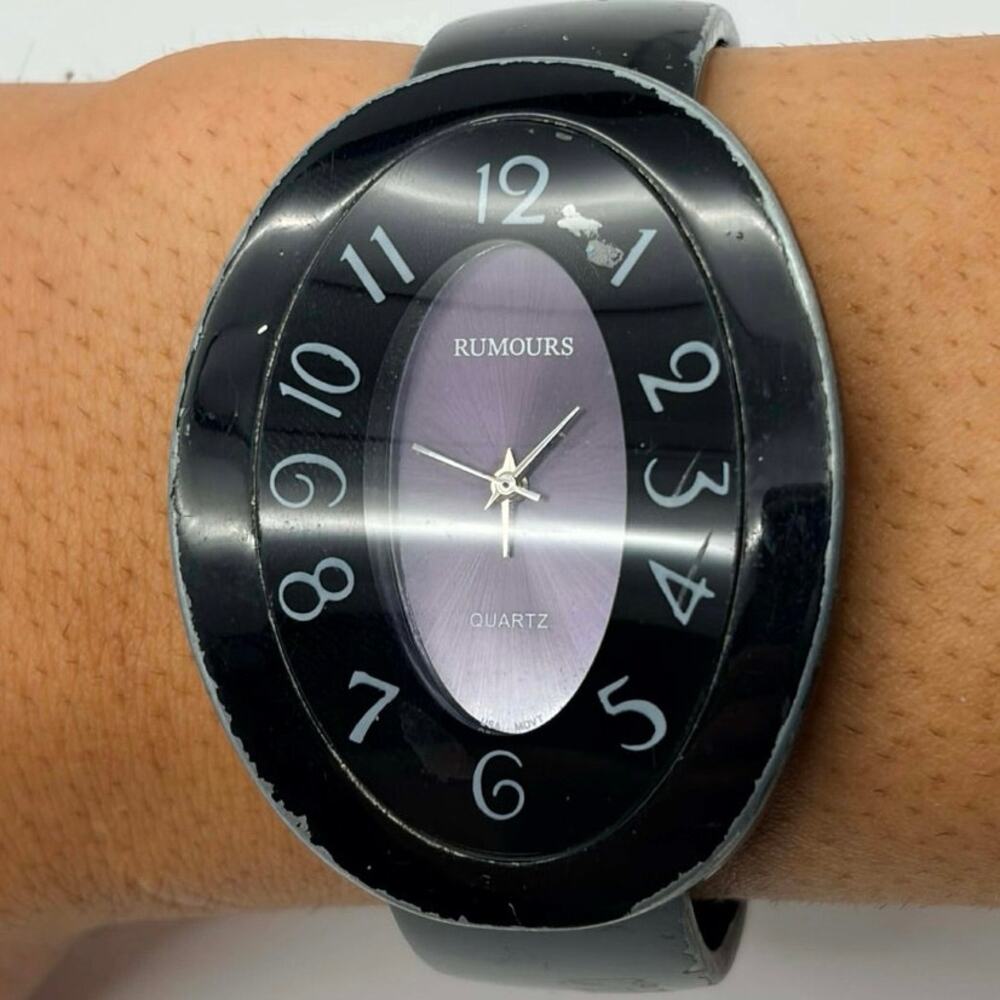 Vintage Black & Purple Oval Rumours Cuff Watch